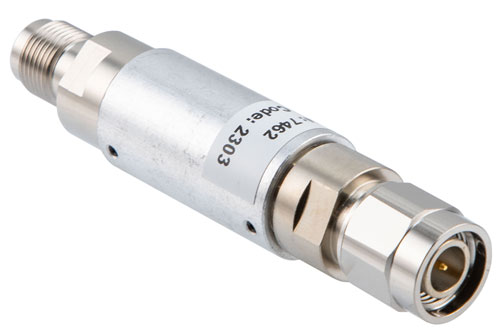 10 dB Fixed Attenuator, TNC Male to TNC Female Brass Nickel Body Rated to 5 Watts Up to 12.4 GHz