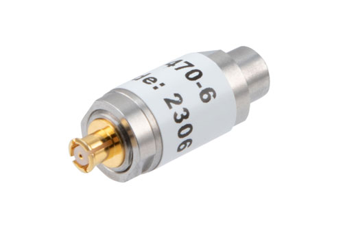 6 dB Fixed Attenuator SMP Male to SMP Female Stainless Steel Body Rated to 1 Watt Up to 18 GHz