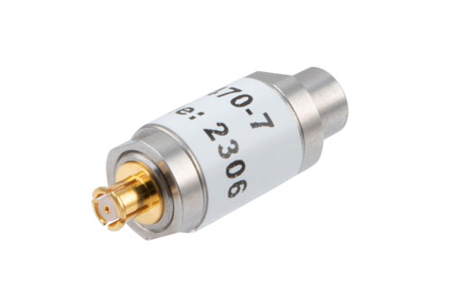 7 dB Fixed Attenuator SMP Male to SMP Female Stainless Steel Body Rated to 1 Watt Up to 18 GHz