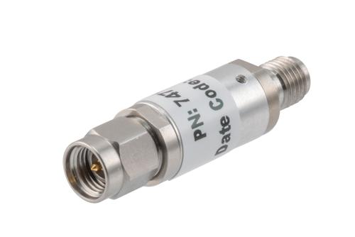 0 dB Fixed Attenuator, 3.5mm Male to 3.5mm Female Aluminum Body Rated to 2 Watts Up to 26.5 GHz