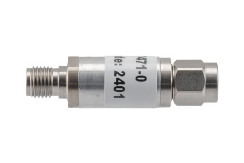 0 dB Fixed Attenuator, 3.5mm Male to 3.5mm Female Aluminum Body Rated to 2 Watts Up to 26.5 GHz