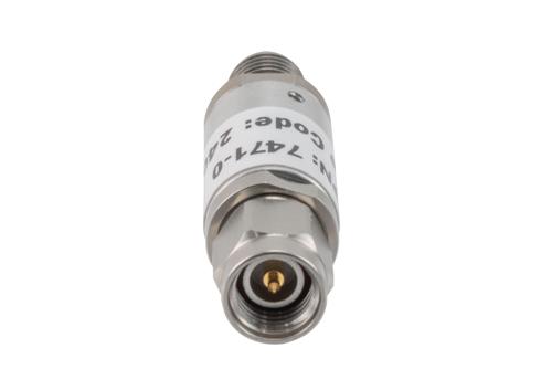 0 dB Fixed Attenuator, 3.5mm Male to 3.5mm Female Aluminum Body Rated to 2 Watts Up to 26.5 GHz