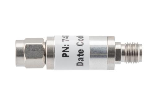 30 dB Fixed Attenuator, 3.5mm Male to 3.5mm Female Aluminum Body Rated to 2 Watts Up to 26.5 GHz
