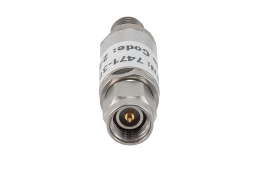 30 dB Fixed Attenuator, 3.5mm Male to 3.5mm Female Aluminum Body Rated to 2 Watts Up to 26.5 GHz