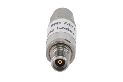 3 dB Fixed Attenuator, 3.5mm Male to 3.5mm Female Aluminum Body Rated to 2 Watts Up to 26.5 GHz