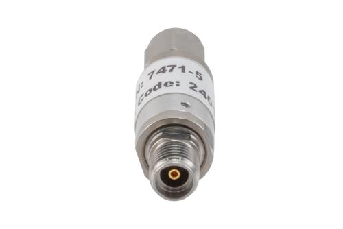 5 dB Fixed Attenuator, 3.5mm Male to 3.5mm Female Aluminum Body Rated to 2 Watts Up to 26.5 GHz