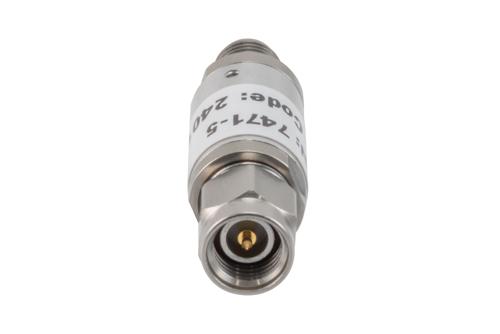 5 dB Fixed Attenuator, 3.5mm Male to 3.5mm Female Aluminum Body Rated to 2 Watts Up to 26.5 GHz