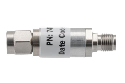 7 dB Fixed Attenuator, 3.5mm Male to 3.5mm Female Aluminum Body Rated to 2 Watts Up to 26.5 GHz