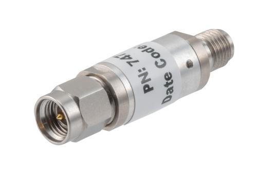 9 dB Fixed Attenuator, 3.5mm Male to 3.5mm Female Aluminum Body Rated to 2 Watts Up to 26.5 GHz