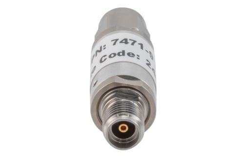 9 dB Fixed Attenuator, 3.5mm Male to 3.5mm Female Aluminum Body Rated to 2 Watts Up to 26.5 GHz