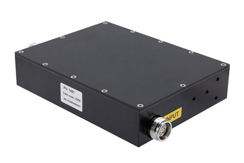 Low PIM 30dB Fixed Attenuator 4.3-10 female to 4.3-10 female Black Anodized Aluminum Body to 50 Watts 0.6 GHz to 6 GHz