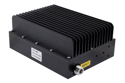 Low PIM 30dB Fixed Attenuator N-type female to N-type female Black Anodized Aluminum Body to 100 Watts 0.6 GHz to 6 GHz