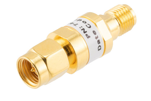 1 dB Fixed Attenuator, SMA Male to SMA Female Brass Gold Body Rated to 2 Watts Up to 26.5 GHz