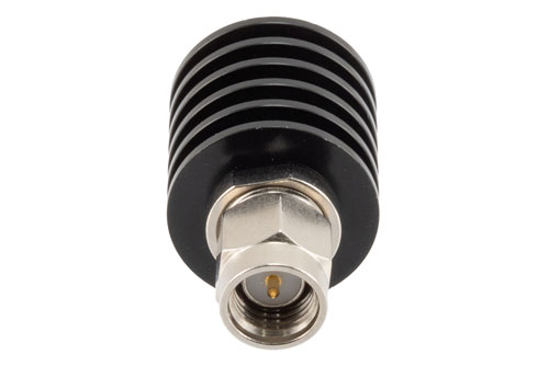 30 dB Fixed Attenuator, SMA Male to SMA Female Black Anodized Aluminum Body Rated to 5 Watts Up to 26.5 GHz