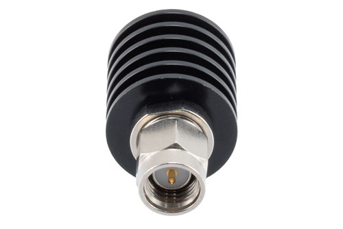 3 dB Fixed Attenuator, SMA Male to SMA Female Black Anodized Aluminum Body Rated to 5 Watts Up to 26.5 GHz