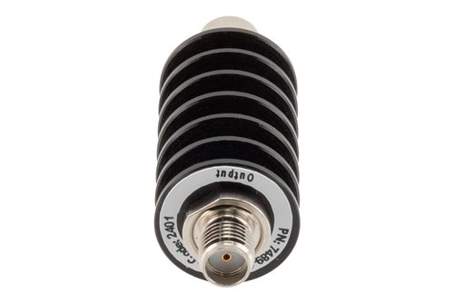 10 dB Fixed Attenuator, SMA Male to SMA Female Black Anodized Aluminum Body Rated to 10 Watts Up to 26.5 GHz