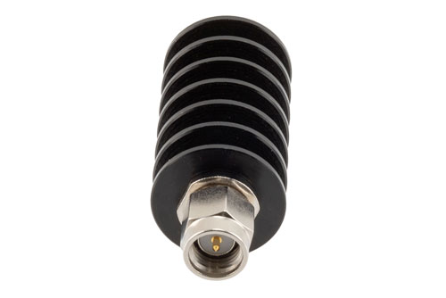 10 dB Fixed Attenuator, SMA Male to SMA Female Black Anodized Aluminum Body Rated to 10 Watts Up to 26.5 GHz