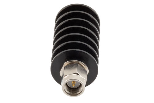 3 dB Fixed Attenuator, SMA Male to SMA Female Black Anodized Aluminum Body Rated to 10 Watts Up to 26.5 GHz