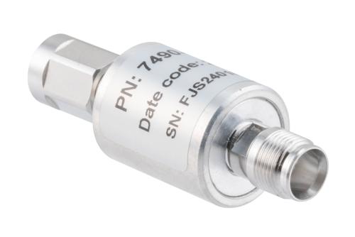20 dB Fixed Attenuator, NEX10 Male to NEX10 Female Aluminum Body Rated to 5 Watts Up to 6 GHz