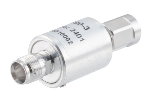 3 dB Fixed Attenuator, NEX10 Male to NEX10 Female Aluminum Body Rated to 5 Watts Up to 6 GHz