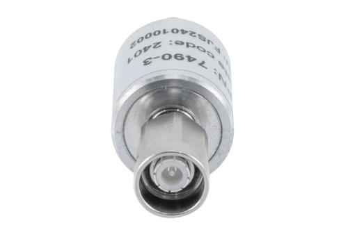 3 dB Fixed Attenuator, NEX10 Male to NEX10 Female Aluminum Body Rated to 5 Watts Up to 6 GHz