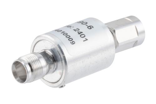 6 dB Fixed Attenuator, NEX10 Male to NEX10 Female Aluminum Body Rated to 5 Watts Up to 6 GHz