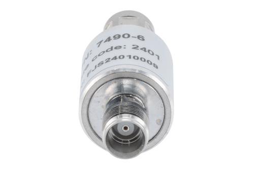 6 dB Fixed Attenuator, NEX10 Male to NEX10 Female Aluminum Body Rated to 5 Watts Up to 6 GHz