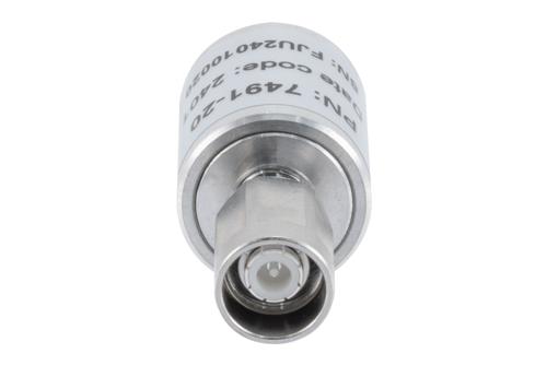 20 dB Fixed Attenuator, NEX10 Male to NEX10 Female Aluminum Body Rated to 10 Watts Up to 6 GHz