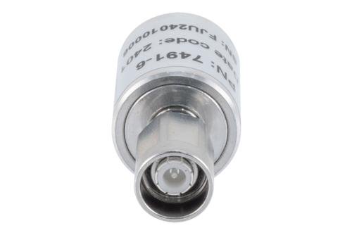 6 dB Fixed Attenuator, NEX10 Male to NEX10 Female Aluminum Body Rated to 10 Watts Up to 6 GHz