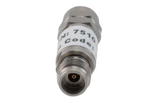 30 dB Fixed Attenuator, 2.4mm Male to 2.4mm Female Stainless Steel Body Rated to 2 Watts Up to 50 GHz
