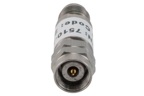 3 dB Fixed Attenuator, 2.4mm Male to 2.4mm Female Stainless Steel Body Rated to 2 Watts Up to 50 GHz