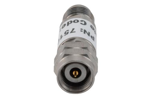 6 dB Fixed Attenuator, 2.4mm Male to 2.4mm Female Stainless Steel Body Rated to 2 Watts Up to 50 GHz
