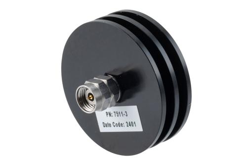 3 dB Fixed Attenuator, 2.4mm Male to 2.4mm Female Aluminum Body Rated to 5 Watts Up to 50 GHz