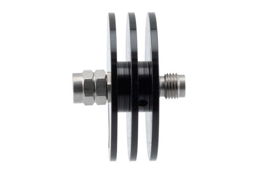 6 dB Fixed Attenuator, 2.4mm Male to 2.4mm Female Aluminum Body Rated to 5 Watts Up to 50 GHz