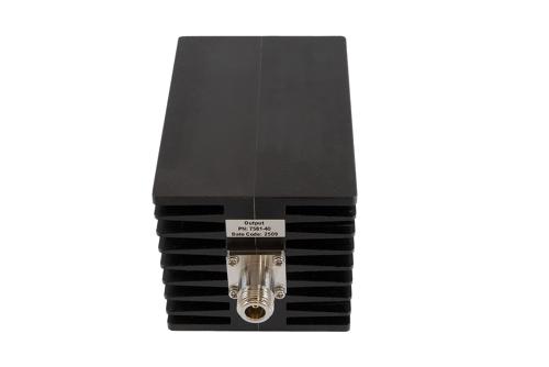 40 dB Fixed Attenuator, N Male to N Female Aluminum Black Anodized Body Rated to 100 Watts Up to 10 GHz