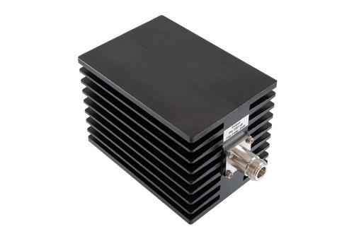40 dB Fixed Attenuator, N Male to N Female Aluminum Black Anodized Body Rated to 100 Watts Up to 10 GHz