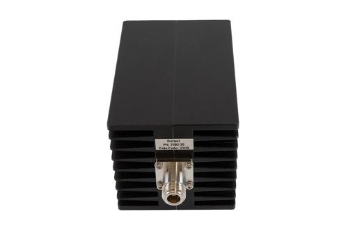 30 dB Fixed Attenuator, N Male to N Female Aluminum Black Anodized Body Rated to 150 Watts Up to 10 GHz