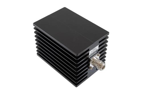 30 dB Fixed Attenuator, N Male to N Female Aluminum Black Anodized Body Rated to 150 Watts Up to 10 GHz