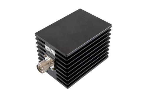 40 dB Fixed Attenuator, N Male to N Female Aluminum Black Anodized Body Rated to 150 Watts Up to 10 GHz