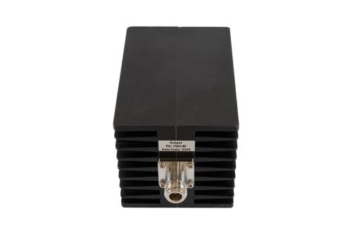 40 dB Fixed Attenuator, N Male to N Female Aluminum Black Anodized Body Rated to 150 Watts Up to 10 GHz