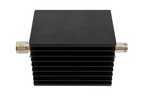 40 dB Fixed Attenuator, N Male to N Female Aluminum Black Anodized Body Rated to 150 Watts Up to 10 GHz
