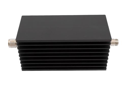 40 dB Fixed Attenuator, N Male to N Female Aluminum Black Anodized Body Rated to 200 Watts Up to 10 GHz