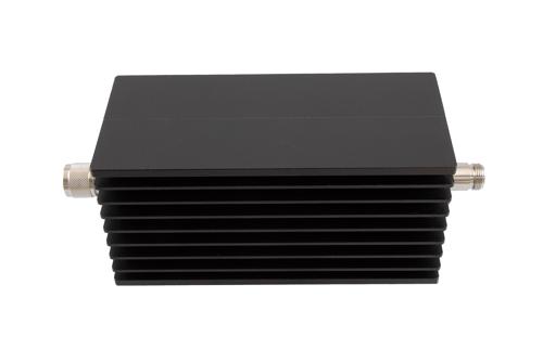 40 dB Fixed Attenuator, N Male to N Female Aluminum Black Anodized Body Rated to 250 Watts Up to 10 GHz