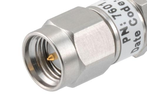 12dB RF fixed attenuator 2W, DC to 3GHz, SMA male to female, Stainless Steel