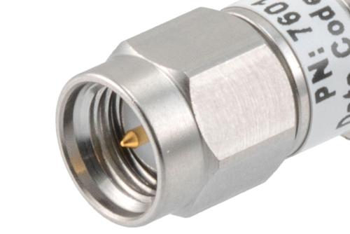 15dB RF fixed attenuator 2W, DC to 3GHz, SMA male to female, Stainless Steel