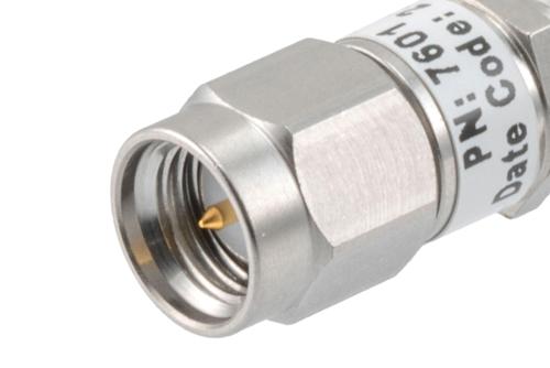 2dB RF fixed attenuator 2W, DC to 3GHz, SMA male to female, Stainless Steel