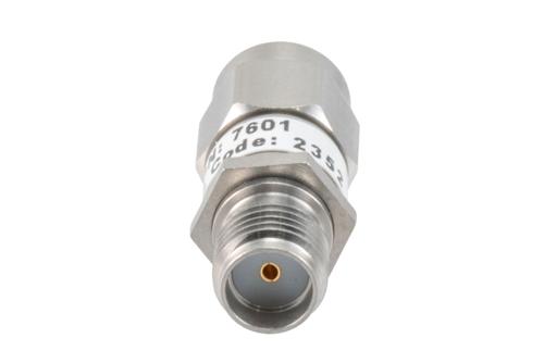9dB RF fixed attenuator 2W, DC to 3GHz, SMA male to female, Stainless Steel