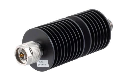 20dB RF fixed attenuator 50W, DC to 18GHz, N-type male to N-type female
