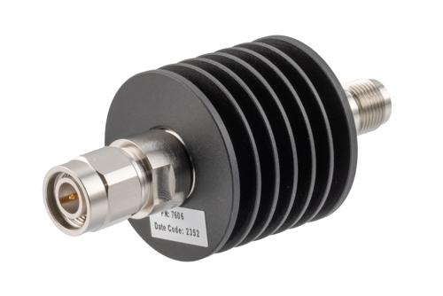 30dB RF fixed attenuator 10W, DC to 18GHz, TNC male to female