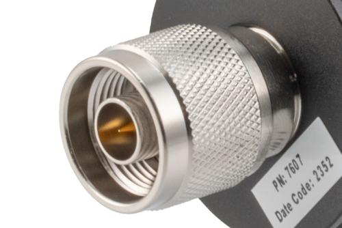 40dB RF fixed attenuator 10W, DC to 18GHz, N-type male to female